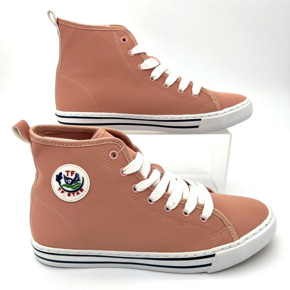 TF Star High Top Sneakers Womens Shoes Size 8 Pink Fashion Lace Up TF19046 New - Picture 2 of 10